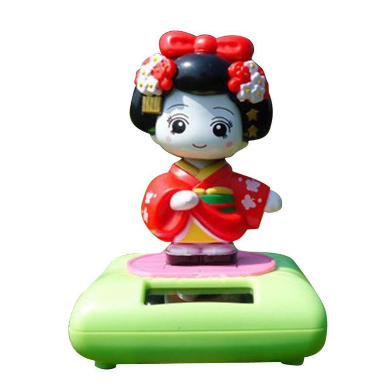 Solar Powered Bobblehead Toy Figure Nohohon ... Japanese Kimono Maiko Geisha 