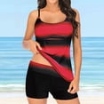 thumbnail image 2 of YOUSNH Ensemble Tankini à Bretelles Imprimé Grande Taille pour Femmes Maillots de Bain Deux Pièces Robe de Bain Rouge L, 2 of 8