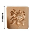 thumbnail image 3 of VMWMSSR Wooden Cookie Molds Biscuit Carved Wooden Mould Kitchen Diy Cookie Stamps Cookie Cutter Funny 3D Press Embossing Mold Flower Pattern Baking Tool For Valentine C-10cm x 10cm x 2cm, 3 of 5
