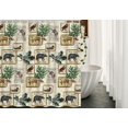 thumbnail image 2 of JOOCAR Rustic Lodge Shower Curtain Country Cabin Bear Elk Deer Moose Owl Duck Wilderness Animals Waterproof Shower Curtains for Bathroom with 12  Hooks 72X72 inch, 2 of 7