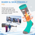 thumbnail image 4 of Findway Kids Ski Socks, Kids Thermal Socks 85% Cotton Boys Girls Snow Socks Soft Breathable Winter Outdoor Ski Socks, 4 of 7