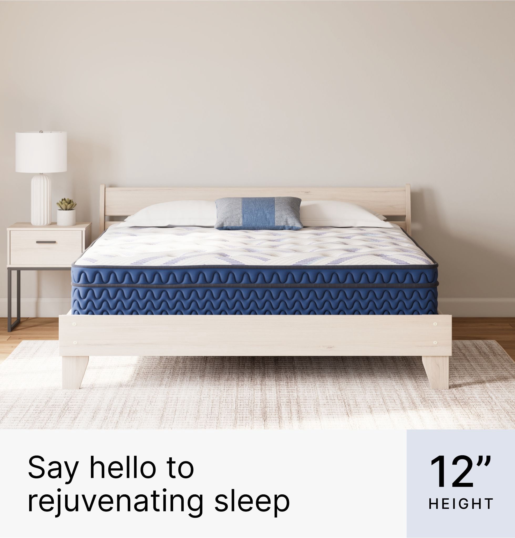 Signature Design by Ashley Chime 12 Inch King Mattress in a Box, Ultra Plush Hybrid Gel Memory Foam Mattress with Wrapped Coils, Lumbar Support and Motion Isolation