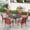 Black & Red, variant on SUMMIT LIVING 7-Piece Outdoor Patio Dining Set with 6 Pieces Textilene Chairs & Round Steel Table with Umbrella Hole, Black & Brown