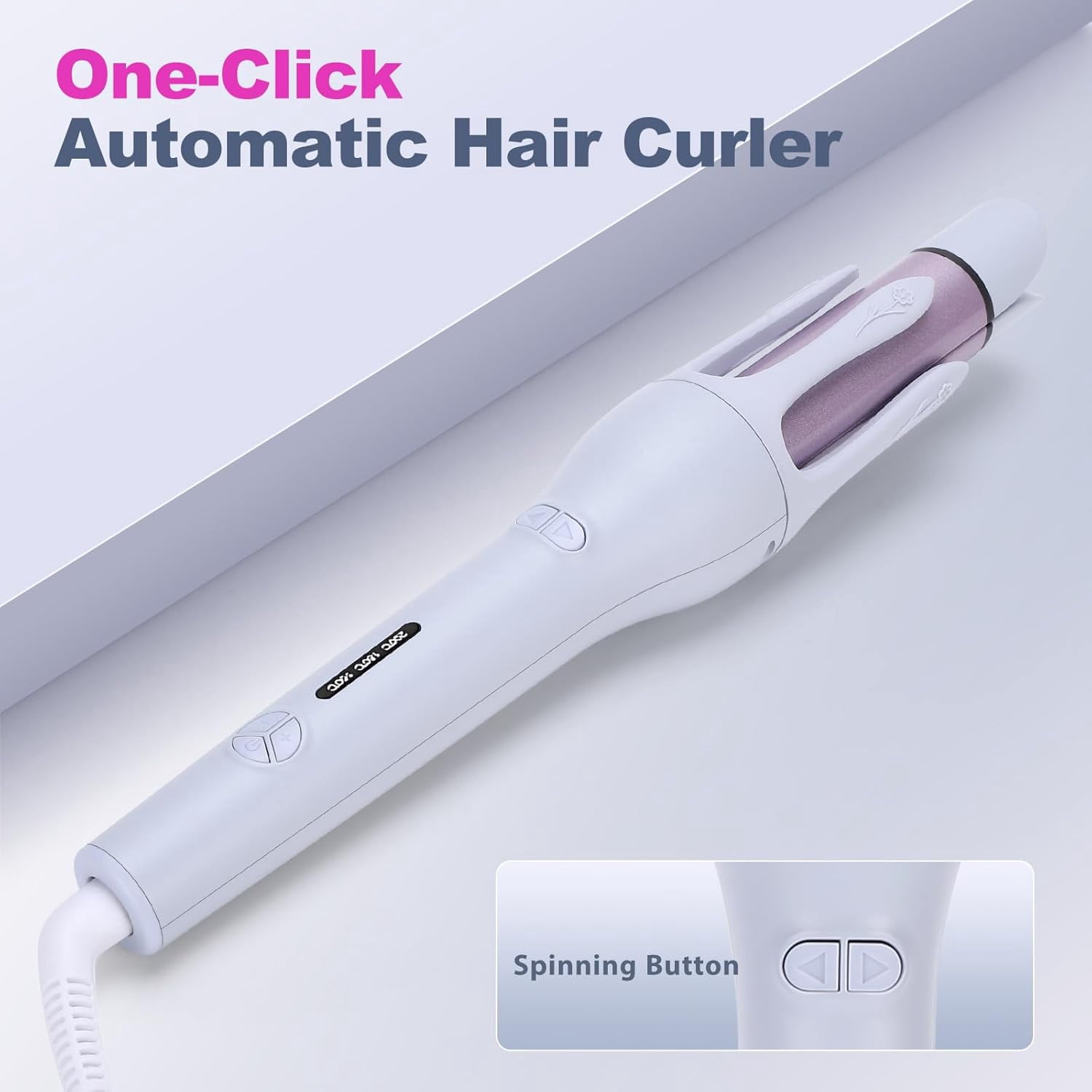 Automatic Curling Iron , 2-in-1 Hair Styling Tool Flat Iron & Curler, 3 Temp Settings, 10s Timer, Ceramic Coating, Dual Voltage, Includes Comb, Gloves & Hair Clips