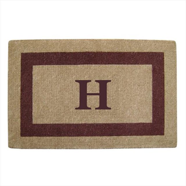 Nedia Home 02083H Monophoto - Cadre Brun 30 x 48 Po Tapis de Sol en Fibre de Coco Résistant - Monogrammé H