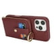 thumbnail image 3 of For iPhone 16 Pro Max Case with Zipper Pouch Ring Kickstand Strap Litchi Texture PU + TPU Phone Cove, 3 of 5