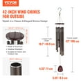 thumbnail image 2 of VEVOR Wind Chimes for Outside, 42",Deep Tone Wind Chimes with 6 Tubes, Unique Large Memorial Wind Chimes for Anniversary, Amazing Outdoor Decor for Your Patio, Porch, Garden and Backyard, Dark Brown, 2 of 9
