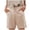 D24/Khaki, variant on XIYON Shorts For Women Casual Solid Color Cargo Shorts Zipper Button Pockets Pleated Vacation Going Out