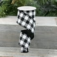 thumbnail image 3 of Plaid Check Wired Edge Ribbon - 10 Yards (Black, White, 2.5") Black, White 2.5", 3 of 3