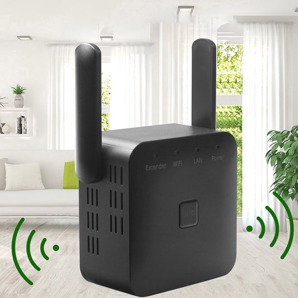 Repetidor De Wifi Repetidor WiFi 2.4G Amplificador de señal WiFi inalámbrico 300 Mbps (enchufe de la UE negro)