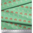 thumbnail image 3 of Soimoi Green Poly Georgette Fabric Asterisk & Berries Fruits Print Sewing Fabric Yard 52 Inch Wide, 3 of 5