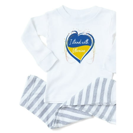 

CafePress - I Stand With Ukraine Pajamas - Toddler Long Sleeve Pajama set