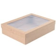 thumbnail image 2 of Cater Tek Rectangle Kraft Paper Catering Box - with Window Lid - 14 1/4" x 10" x 3 1/4" - 100 count box, 2 of 10