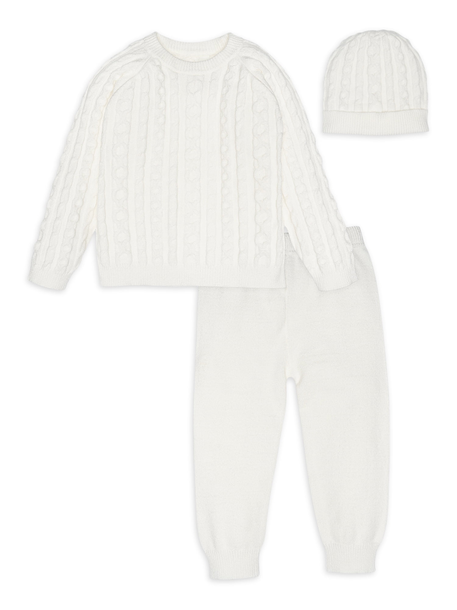 Modern Moments By Gerber Toddler Girl Cable Knit Sweater Outfit Gift Set w/Hat, 3-Piece (12M - 5T)