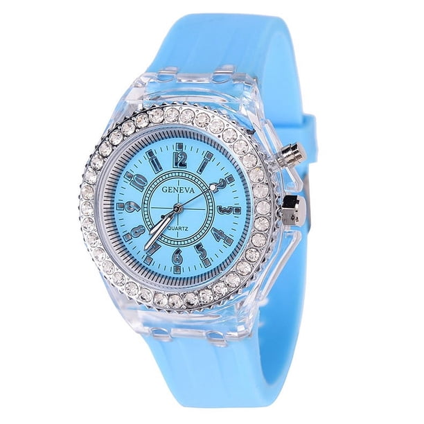 Reloj luminoso LED colorido de moda para hombres y mujeres, reloj de estudiante personalizado Water Brick, reloj de cuarzo electrónico para estudiantes