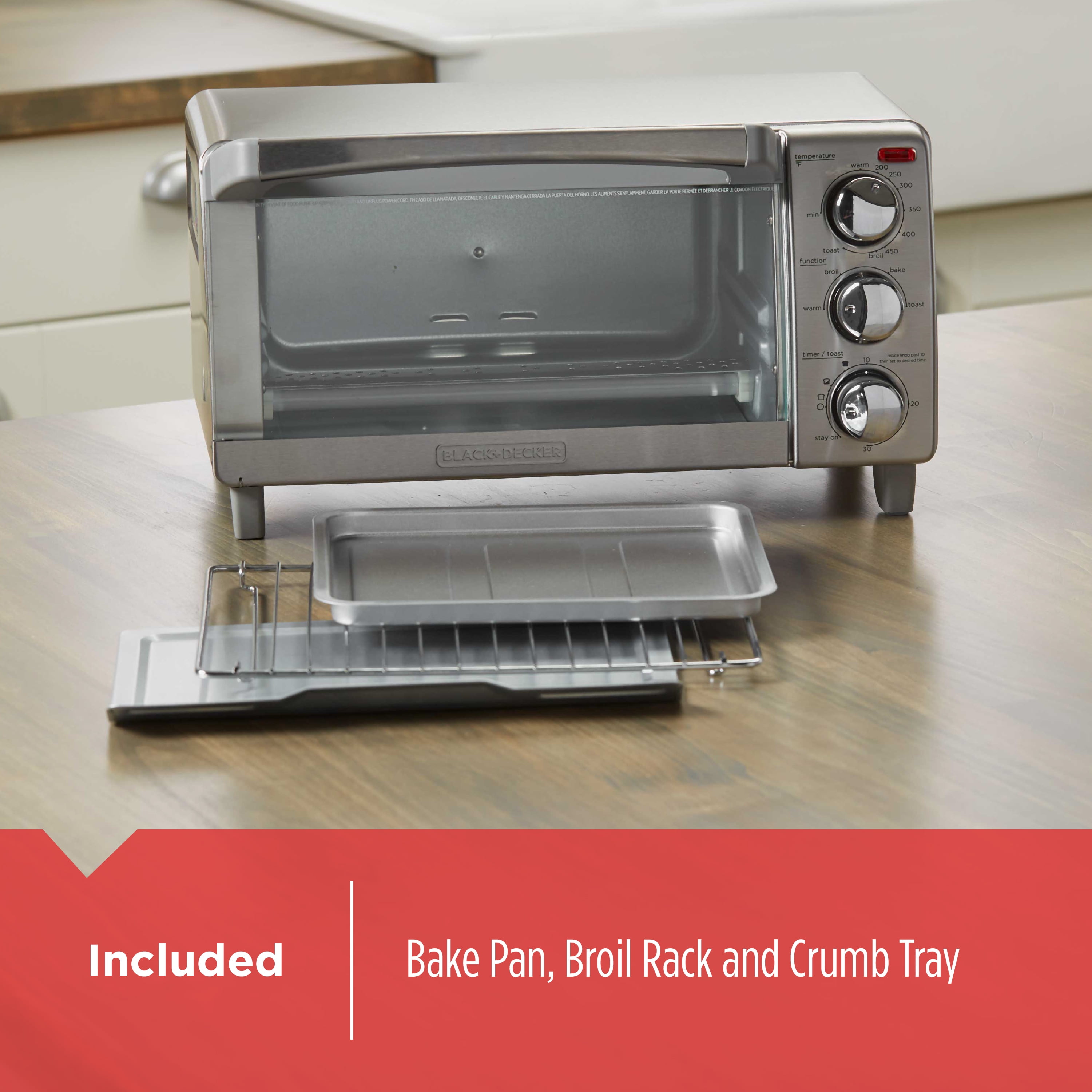 Black & Decker 4-Slice Toaster Oven 1150W Gray Model TO1700SG 50875816084