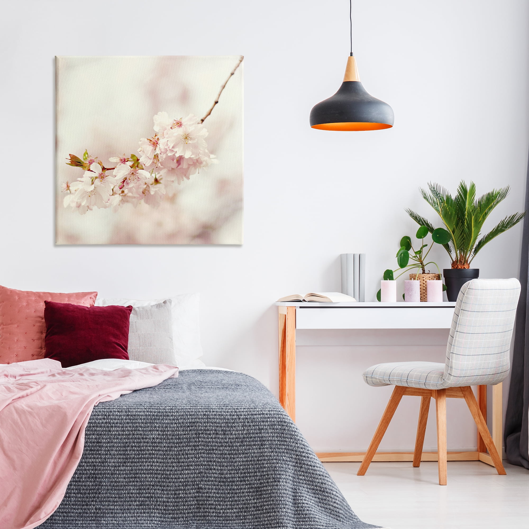 Stupell Industries Delicate Cherry Blossom Plants & Flowers Photography Wrapped Canvas Art Print Wall Art, 36 x 36