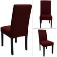 thumbnail image 3 of Dining Room Chair Covers Set of 4, Stretch Solid Color Parsons Chair Slipcovers Spandex Removable Washable Kitchen Chair Protector Cover for Dining Room, Hotel, Ceremony(Burgundy), 3 of 6