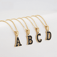 thumbnail image 2 of Collar con la primera letra de piedras preciosas de titanio para mujer, colgante de acero inoxidable con 26 letras en inglés, sencillo y moderno para mujer, 2 of 6