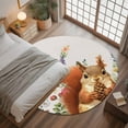thumbnail image 3 of Cute Squirrel Washable Area Rug&nbsp;4 ft Vintage Purple Pink Flower Leaf Pine Cone Soft Round&nbsp;Rugs for Living Room, Non Slip Carpet for Bedroom&nbsp;Entryway Dining Room, 3 of 9