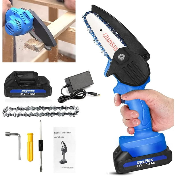 Dayplus Chainsaw Cordless 4 inches Electric Chainsaw with 21V