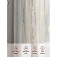 thumbnail image 6 of Gradient Abstract Sheer Curtains 2 Panels Set Beige White Gray Striped Simple Sheer Window Curtains Light Filtering Rod Pocket Voile Drapes for Bedroom Living Room 52"x45", 6 of 9