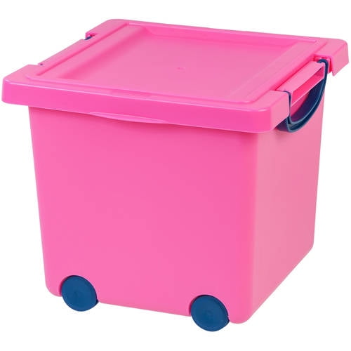 IRIS USA, Children's Plastic Toy Storage Box, Pink/Blue - Walmart.com ...