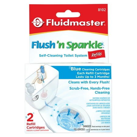 Fluidmaster® 8102P8 Flush 'n Sparkle Automatic Toilet Bowl Cleaning System Blue Refill Cartridges,