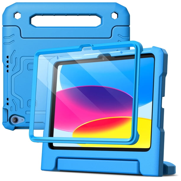 JETech Funda Niños para iPad (A16) 11.ª/10.ª Generación (2025/2022) con Protector Pantalla Incorporado, Antigolpes Asa Soporte Tableta Carcasa Infantil (Azul)