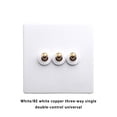 thumbnail image 3 of facefd Switch Wall Button Socket Lever Toggle Control White Improvement Antique Household Brass Light Panel Accessory Supply Connector 1 White 3, 3 of 6