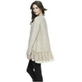 thumbnail image 3 of Simply Couture Women's Solid Relaxed Light Lace Ruffle Multilayered Crewneck Bow Knit Sweater Blouse, 3 of 4