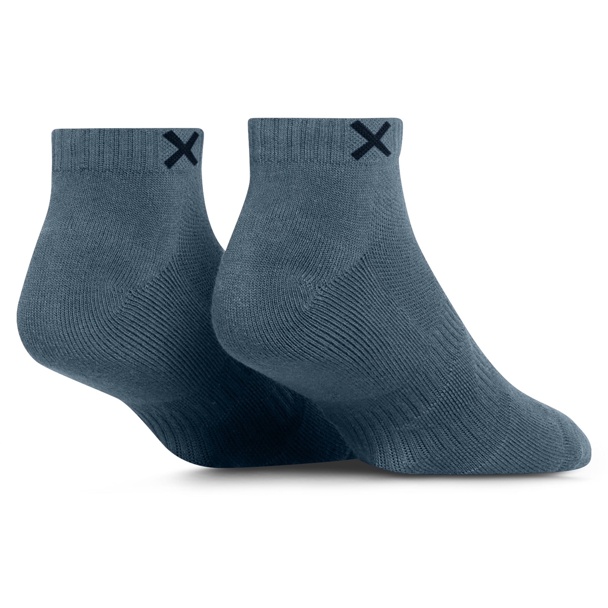 ODD SOX – Basix Tonal Light Navy Blue Ankle Socks – Large – Soft Cotton Blend Athletic Everyday