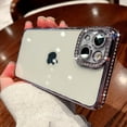 thumbnail image 4 of Clear Glitter Case for iPhone 15 Plus, Luxury Bling Sparkly Diamond Rhinestone with Camera Protector Soft TPU Plating Bumper Slim Transparent Women Girls Case for iPhone 15 Plus 6.7" (Pink), 4 of 4