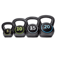 thumbnail image 1 of Yaheetech Ensemble de 4 Kettlebells de 50 Lb Revêtus de HDPE, Noir, 1 of 9