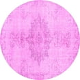 thumbnail image 1 of Ahgly Company Indoor Round Abstract Pink Contemporary Area Rugs, 6' Round, 1 of 4