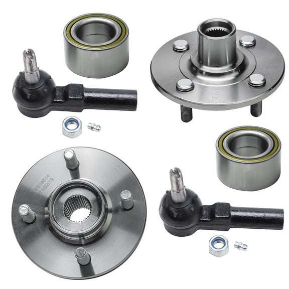 Detroit Axle - 4pc Front Wheel Bearing Hubs Kit for Saturn SC1 SC2 SL SL1 SL2 SW1 SW2, Wheel Bearing Hubs Assembly Outer Tie Rod End Links Replacement
