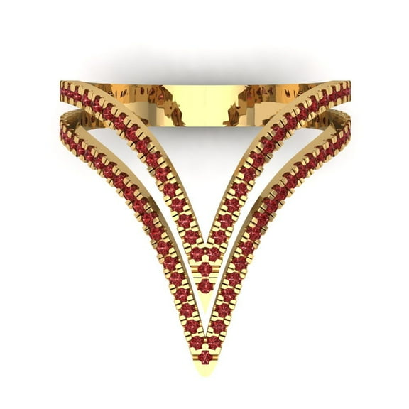 Statement Engagement Ring for Women - 0.525ct Natural Garnet in 14K Yellow Gold Promise Ring