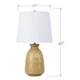 thumbnail image 4 of 20" Blush Ceramic Table Lamp w/ Patterned Base & White Linen Shade (Set of 2), 4 of 5