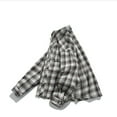 thumbnail image 4 of Iugvhana Mens Oversized Flannel Shirt Long Sleeve Plaid Flannel Shirt Loose Casual Button Down Shirts Relaxed Fit White XXXXL, 4 of 9