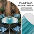 thumbnail image 4 of Turquoise White Ombre Round Fitted Tablecloth with Elastic Edge, Waterproof Table Cloth Table Cover for 36"-44" Tables, Abstract Art Modern Teal Gradient Tablecloths for Dining Picnic Indoor Outdoor, 4 of 9