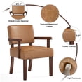 thumbnail image 4 of FAGAGA Mid Century Modern Accent Chair, Upholstered Oversized Chair, Ergonomics Armchair for Living Room, Reading Room, Reception Room, Bedroom, Dorm | Leather Brown, 4 of 6