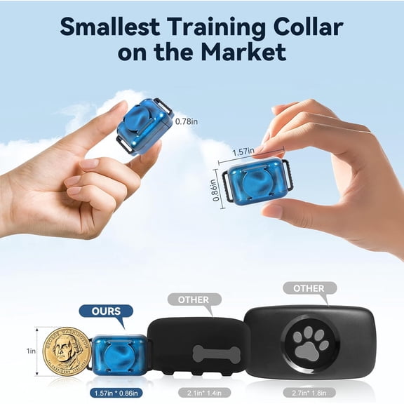 2025New Cat Shock Collar with Remote 2000FT, Smallest&Lightest Cat Training Collar, Tailored for Cats, Beep Vibration Shock Mode to Stop Meowing, IPX7 Waterproof, Effective for Bad Behavior, Blue