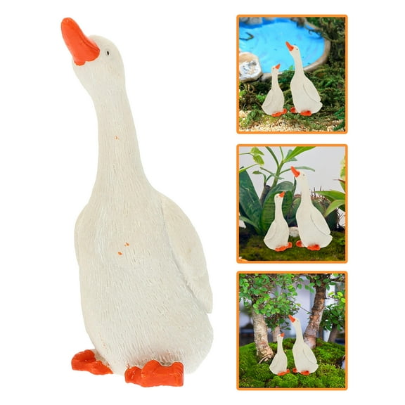 TEHAUX White Resin Garden Decor Set of 2 Outdoor Lawn Ornaments for Yard Patio Home Decoration