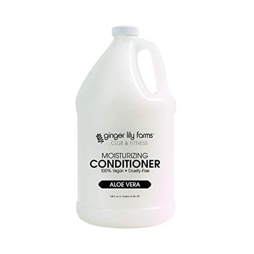Ginger Lily Farms Club & Fitness Moisturizing Conditioner for Dry Hair, 100% Vegan & Cruelty-Free, Aloe Vera Scent, 1 Gallon (128 fl oz) Refill