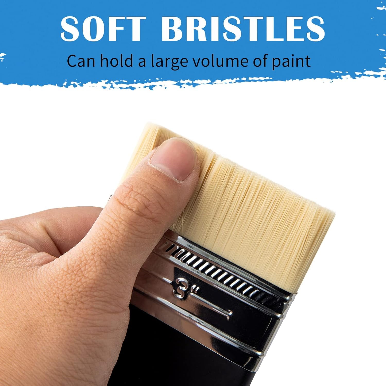 JJEAN-Flat Paddle Paint Brush, Scale Brush for Oil and Acrylic Paints,2 Inch