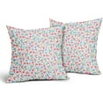 thumbnail image 2 of Spring Daisy Floral Pillow Covers 18X18 Inch Pale Pink Blue Vintage Flowers Decorative Pillow Cases Set of 2 Block Print Cotton Linen Throw Pillows Farmhouse Decor For Sofa Couch Cushion Outdoor, 2 of 6