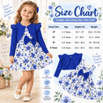 thumbnail image 7 of Aideaone Toddler Girls Dress Sleeveless Floral with Ruffle Cardigan 2 Piece Outfit Set 2-6T, 7 of 7