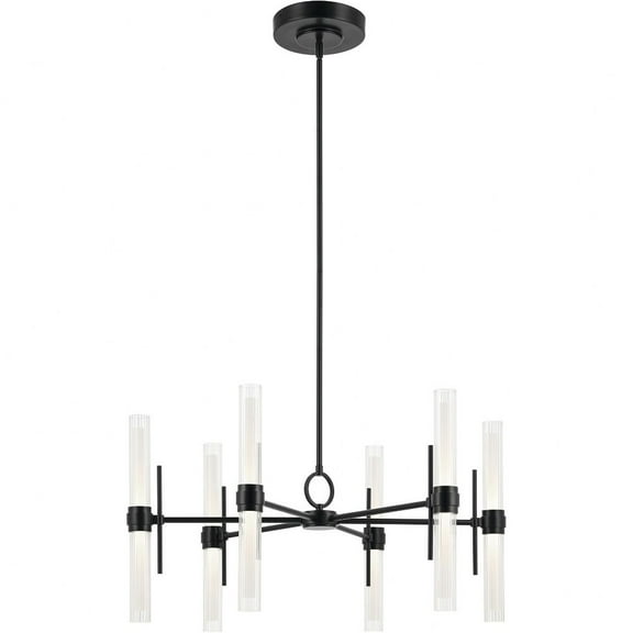 52752BKLED Kichler Lighting Riven - 55W 12 LED Medium Chandelier-17 Inch Tall and 33 Inch Wide-Black Finish