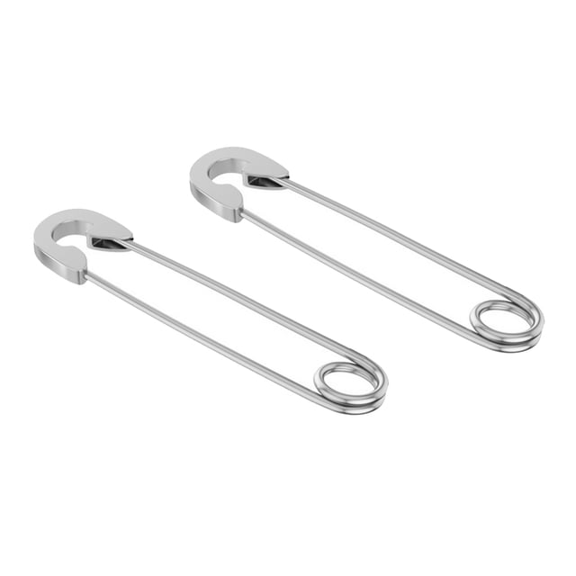 Pendientes de alfiler de seguridad Sunnimix Punk Acero Inoxidable 37.8 mm Plata