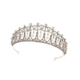thumbnail image 5 of ELAYARD Plated Silver Rhinestone Bride Crown Hair Hoops Wedding Headwear Chic Hair Accessories, 5 of 6